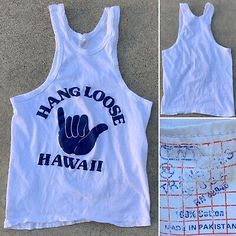 vintage Hang Loose Hawaii tank top 1980s muscle beach gym style XL runs small | eBay