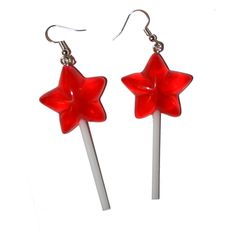 "Cutie Star Lollipop Earrings Handmade measuring 3.5\" long Very lightweight" Cute Plastic Party Earrings, Rave Candy, Star Lollipops, Lollipop Earrings, Candy Earrings, Earrings Kawaii, Custom Jewelry Box, Earrings Big, Beautiful Moon