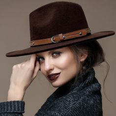 Color : Brown Size : One Size Material : 100% Polyester Buckle Faux Leather Band Panama Hat Chic Everyday Felt Hat For Fall, Chic Brown Everyday Hat, Chic Everyday Felt Hat For Winter, Elegant Leather Fedora For Fall, Everyday Brown Fedora For Fall, Elegant Brown Fedora For Fall, Brown Winter Felt Hat For Everyday Wear, Trendy Everyday Winter Fedora, Trendy Winter Fedora For Everyday