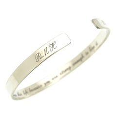 Custom Skinny Cuff Bracelet, Sterling Silver Initials Bracelet for Women, Gift for her mommy bracelet, Birthday Gift delicate cuff bracelet Classic Personalized Initials Bracelet, Sterling Silver Initials Bracelet For Personalized Gift, Personalized Sterling Silver Initials Bracelet, Classic Initials Bracelet, Perfect As Gift, Elegant Adjustable Name Bracelet With Engraving Option, Adjustable Elegant Name Bracelet With Engraving Option, Classic Adjustable Initials Bracelet, Classic Adjustable Bracelet With Initials, Adjustable Sterling Silver Bangle For Anniversary