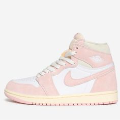 Authentic Air Jordan 1 Retro High Og Color, Washed Pink Size 8.5 Brand New In Box Washed Pink 1s, Jordan Rosa, Pink Air Jordan 1, Air Jordan Retro Low, Jordans Aesthetic, Jordan Pink, Sneaker Ball, Jordans Retro, Pink Jordans