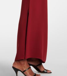 Nassau silk crêpe gown in burgundy - The Row | Mytheresa Pre-draped Silk Crepe Maxi Dress, Chic Silk Crepe Floor-length Maxi Dress, Chic Floor-length Silk Crepe Maxi Dress, Chic Crepe Maxi Dress, Silk Crepe Evening Maxi Dress, Evening Silk Crepe Maxi Dress, Crepe Maxi Dress For Cocktail Occasions, Cocktail Crepe Maxi Dress, Formal Silk Crepe Maxi Dress