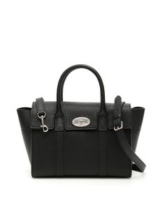 Mulberry Mulberry Small Bayswater Bag - BLACK SILVER TONED (Black) - 10962665 | italist Pebbled Leather Tote With Palladium Hardware, Pebbled Leather Satchel Shoulder Bag With Palladium Hardware, Classic Everyday Satchel With Silver-tone Hardware, Classic Bags With Branded Hardware And Double Handle, Classic Bags With Double Handle And Branded Hardware, Classic Bag With Double Handle And Branded Hardware, Top Handle Satchel With Silver-tone Hardware In Pebbled Leather, Crossbody Bags In Pebbled Leather With Palladium Hardware, Classic Satchel With Silver-tone Hardware