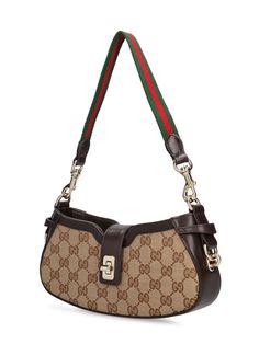 Height: 12cm Width: 24cm Depth: 5cm. Strap drop: 24cm. Detachable strap . Top strap with turn lock closure. Zip closure. Leather trim Strap Top, In Depth, Canvas Shoulder Bag, Leather Trims, Cocoa, Gucci, Trim, Turn Ons, Shoulder Bag