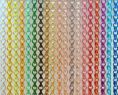 many different colors of chains are shown in this image, and there is no image to describe