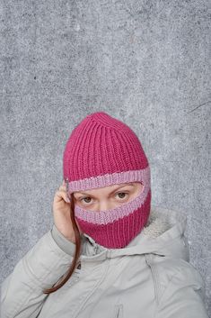 Stand out in style with our Pink Balaclava Hat for Women!  Are you ready to make a bold fashion statement this season? Look no further than our exquisite Pink Balaclava Hat designed exclusively for women like you. It's time to add a touch of flair to your winter wardrobe while staying cozy and chic! ✨ Unleash Your Inner Fashionista ✨ 🌸 Stylishly Warm: this Balaclava combines fashion and functionality, providing ultimate warmth and comfort during chilly days. Its soft and luxurious material wrap Fitted Winter Bonnet, Pink Fitted Winter Hat, Fitted Pink Beanie For Winter, Knitted Balaclava For Outdoor Use, Pink Full Face Balaclava For Winter, Pink Balaclava, Wool Hat, Bold Fashion, Hat Designs