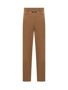 Outside: 70% Cotton, 30% Polyester Lining: 100% Cotton Tailored Brown Pants With Straight Hem, Brown Tailored Pants With Straight Hem, Brown Pressed Crease Office Bottoms, Brown Office Pants With Pressed Crease, Brown Tapered Leg Pants For Business, Luxury Bottoms With Belt Loops And Straight Hem, Brown Tailored Bottoms With Straight Hem, Brown Tapered Leg Business Pants, Tailored Straight Hem Brown Bottoms