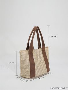 BagForLove - Small Two-Tone Straw Bag: Ideal for Summer Beach Travel and Vacation Product Description Color Beige Strap Type Double Handle Pattern Type Plain Bag Size Small Style Vacation Type Straw Bag Material Paper Size Chart INCH CM Bag Length Bag Width Bag Height Handle Height 11.8 inch 5.5 inch 7.5 inch 5.5 inch Bag Length Bag Width Bag Height Handle Height 30 cm 14 cm 19 cm 14 cm Details Pictures Similar Products h2 { text-align: center; } /* æ¢è¡ */ li{ white-space: normal; word-break: Paper Sizes Chart, Bags Tote, Beach Travel, Beach Trip, Womens Tote Bags, Summer Beach, Straw Bag, Two Tone, Straw