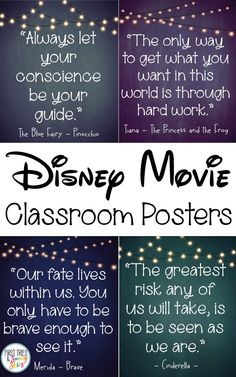 disney movie classroom posters with the words