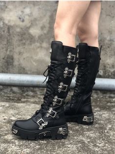 Gothic Punk Black Street Style Metal Buckle Thigh High Boots on Storenvy Thigh Boot, New Rock, Thigh High Boots, Thigh Highs, High Boots, Metal Buckles, Buckle, Shoe Boots, Street Style