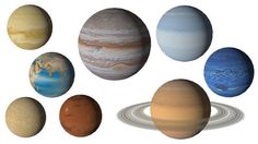 an image of nine planets in the solar system