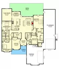 this is the first floor plan for a house that has three bedroom and two bathrooms