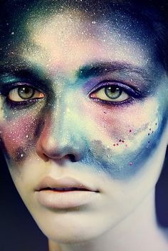 Makeup Glass 2012 http://makeupglass.com/fantasy-makeup-1/ Fantasy Make-up, Galaxy Makeup, Extreme Makeup, Theatrical Makeup, Special Effects Makeup, Fx Makeup, Stage Makeup, Eyes Open, Sfx Makeup