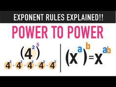 a sign that says exponent rules explain power to power abc 4x4 ab