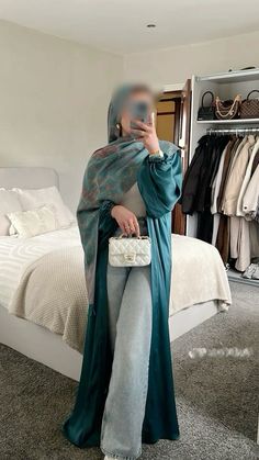 🩵 Abaya Fits, Abaya Aesthetic, Modest Outfits Muslim, Outfits Muslim, Stylish Outfits Casual, Hijab Fashion Summer, Estilo Hijab, Hijabi Fits, Modest Casual Outfits