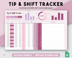 the top and shift tracker for google sheets