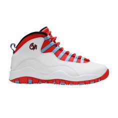 Jordan 10 Retro White Jordan Shoes With Red Sole, Lace-up, White Synthetic Basketball Shoes With Abzorb Midsole, White Lace-up Basketball Shoes With Red Sole, Sporty White High-top Sneakers With Red Sole, White High-top Sneakers With Red Sole, White Sneakers With Red Sole In Synthetic Material, White Custom Sneakers With Contrast Sole, White High-top Custom Sneakers With Red Sole, Custom White Sneakers With Abzorb Midsole