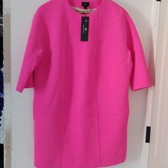 Gorgeous Hot Pink Dress. Very Classy And Unique Pink Short Sleeve Winter Dresses, Bright Orange Dress, Shift Dress Casual, Monogram Business, Hot Pink Dress, Grey Maxi, Midi Tank Dress, Purple Floral Dress, Trench Dress