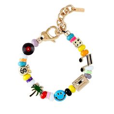 Martha Calvo Enamel Charms Glass Beads and Enamel Spacers Measures 6" plus 2" extender Streetwear Jewelry, Dope Jewelry Accessories, Studded Nails, Wrist Jewelry, Jewelry Accessories Ideas, Dope Jewelry, Jewelry Lookbook, Enamel Charms, Girly Jewelry