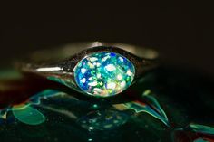 Rainbow, Size 9- Silver Oval Ring by Spirit Pieces Jewelry $69.00 | Spirit Pieces Cremation Glass Art, Cremation Jewelry Ring, Silver Oval Ring, Cremation Ring, Memorial Art, Memorial Ring, Pet Memorial Jewelry, Pet Cremation, Cremation Ashes