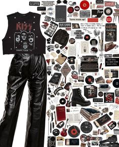 Grunge Girl Outfits Punk Rock, Vintage Outfits Rock, Punk Rock 80s Outfits, Rockstar Ideas Outfit, 80 Rockstar Outfit, Punk Rock 90s Outfits, 90s Rock Fashion 1990s, Rock In Roll Outfits, Rockstar Style Aesthetic