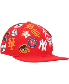 Show your love for America's pastime with this Mlb Pro League hat from Pro Standard. Its embroidered graphics on the front panels leave no question that you're a die-hard baseball fan. Plus, the snapback closure makes securing the right fit simple, while its flat bill offers a classic, game-ready look. Red Six-panel Fitted Hat For Streetwear, Red Snapback Hat For Baseball Season Sports, Red Snapback Hat For Sports, Baseball Season, Red Fitted Hat For Baseball Season Streetwear, Red Collegiate Hat For Streetwear, Red Snapback Hat For Baseball Season Game Day, Red Snapback Hat For Baseball Game Day, Red Snapback Baseball Cap For Baseball Season, Sporty Red Six-panel Snapback Hat