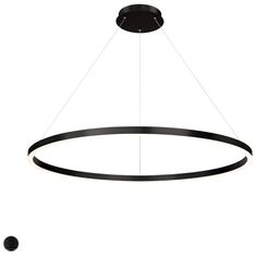 a circular light fixture hanging from the ceiling with two lights on each side and one in black