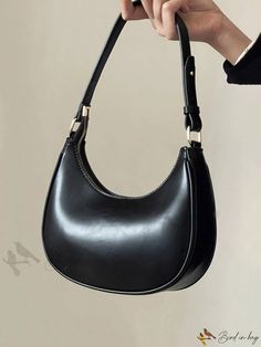 Bird in Bag - Minimalist Black Hobo Bag