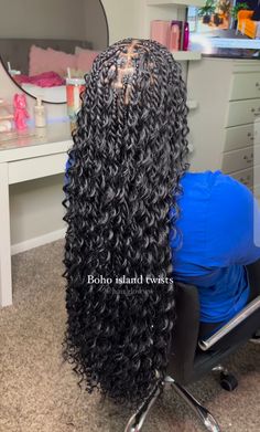 Winter Braids For Black Women, Twists Extensions, Island Twist With Curls, Boho Island Twist, Boho Passion Twists, Long Crochet Braids, Curly Hair Sew In, Island Twist, Braided Hairstyles For Black Women Cornrows