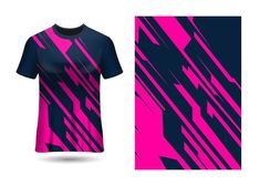 a t - shirt with pink and blue designs on the front, back and sides