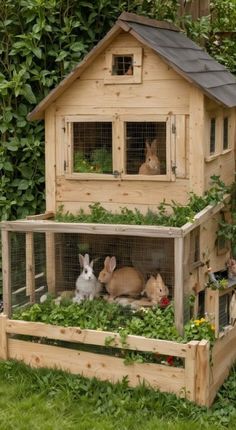 Homestead Decorating Ideas, Bunny Cage Outside, Rabbits House Outdoor, House For Rabbit, Kandang Kelinci Outdoor, Rabbit Cages Ideas, Bunny Outdoor House, Cute Bunny House Ideas, Rabbits Cage Ideas