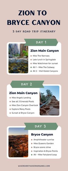 the tour guide for arizona to bryce canyon, day trip itinerary