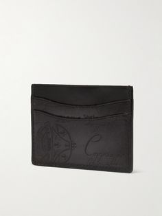 Black Venezia Leather (calf), Four Card Slots, Central Compartment, Comes With Dust Bag, Made In Italy Berluti 's cardholder is a slick option that wont weigh down your jeans or jacket like a bulky wallet will. It's been made in Italy from the house's signature Venezia leather and embossed with the brand's 'Scritto' lettering, inspired by an 18th century manuscript. Designer Luxury Men's Card Holder, Luxury Classic Textured Leather Card Holder, Luxury Men's Rectangular Card Holder, Luxury Textured Leather Card Holder, Luxury Designer Black Card Holder, Leather Cardholder, English Shop, Card Holder Leather, Mr Porter