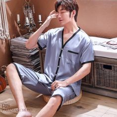 Large size Men's Simulated Silk Sleepwear Set Short-sleeved Leisure Ice Silk pajamas for summerItem No. K-5037
Fabric Name Silk Imitation
Main fabric Composition Polyester Fiber (Polyester)
Content of main fabric components 95 (%)
Product Category: Pyjamas
Style of cardigan
Style, luxury and nobility
Applicable gender male
Functions: Comfort, Sleep, Breath, Home, Leisure
Collar shape V-neck
Suitable for season: spring, summer
Pigeon Feather, Tibetan Blue
Size L, XL, XXL, XXXL Relaxed Fit Short Sleeve Sleepwear For Leisure, Summer Relaxed Fit Sleepwear For Leisure, Summer Leisure Sleepwear With Relaxed Fit, Summer Sleepwear With Relaxed Fit, Gray Short Sleeve Casual Sleepwear, Gray Short Sleeve Summer Set, Summer Gray Short Sleeve Sets, Casual Gray Summer Sleepwear, Gray Pajama Shorts For Summer Loungewear