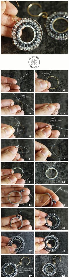 the steps to make bracelets with beads and pearls in different directions, including how they are