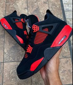 Air Jordan 4 Red Thunder, Air Jordan 4 Outfit, 4s Jordans, Jordan 4 Red Thunder, Jordan 4 Outfit, Jordan 4 Red, Jordan 4’s, Red Thunder