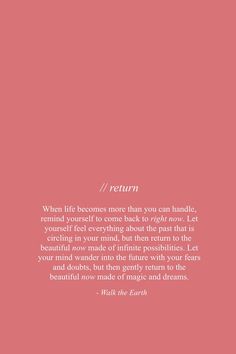 a pink background with the words return written on it