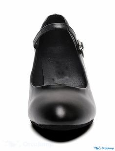 OrcaJump - Womens Black Ballroom Shoes with Closed Toe, Buckle, and Personalized Heel for Modern Evening Waltz Dancing - Indoor Ballroom Shoes, Modern Shoes, Modern Dance, Waltz, Ballroom, Leather Heels, Character Shoes, Pu Leather, Dancing