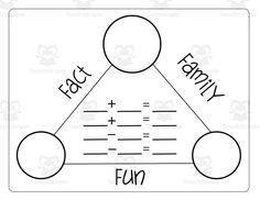 a family tree with the words fun and fact in black ink on a white background