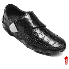 Elevate Your Style And Height With These Luxurious Black Crocodile Slip-On Loafers From Chamaripa. These Size 8 Uk Shoes Are Designed With A Hidden 6cm Heel Lift To Provide Comfort And Confidence Without Sacrificing Style. The Leather Upper And Lining Material Ensure Quality And Durability, While The Slip-On Closure Makes Them Easy To Wear. Perfect For Any Formal Occasion, These Customized Shoes Feature A Classic Design With A Modern Twist. Add Them To Your Shoe Collection Today. Customized Shoes, Height Increase, Black Luxury, Custom Shoes, Shoes Men, Formal Occasion, Shoe Collection, Loafer Shoes, Dress Shoes Men