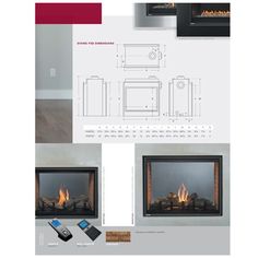 an image of a fire place in the middle of a brochure with instructions