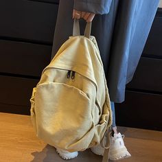 UAKISS - New Canvas Backpack Schoolbag For Teenage Girls Boys Woman Man Laptop Travel Rucksack Mochilas High Quality Trendy Beige Backpack For Back To School, Trendy Beige Backpack For Students, Casual Beige Backpack For School, Beige Large Capacity Backpack For School, Beige School Backpack With Large Capacity, Brown Large Capacity School Backpack, Beige Canvas Backpack For School, Beige Canvas School Backpack, Beige Canvas Bag For School