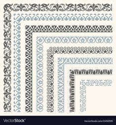 a set of decorative borders and dividers