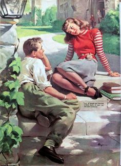 Couple Sitting, Karakter Disney, Vintage Couples, Most Beautiful Images, Romance Art, Vintage Romance, Pulp Art, Images Vintage, Foto Poses