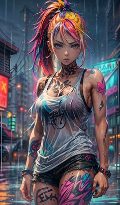 Female Character Concept, Cyberpunk Character, Jolie Photo