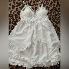 Brandnew White Lace Dress Rue 21 White Babydoll Dress Lace, Cute Shirt Dresses, Summer Lace Mini Dress For Casual Occasions, Vacation Mini Dress With Lace Trim, Summer Lace Dress With Lining, Summer Mini Lace Dresses, Lined Lace Summer Dress, Summer Lace Dresses Lined, Flowy Lace Sundress