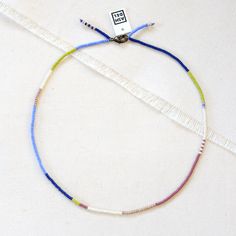 Short Beaded Choker Necklace Color Block Japanese Glass Seed Bead Periwinkle – Ashdel Glass Bead Necklace Diy, Beaded Clasp, Jewelry Shop Display, Beads Inspiration, Boho Jewelry Diy, Jewelry Fabric, Glass Beads Necklace, Cloth Jewelry, Fabric Jewellery