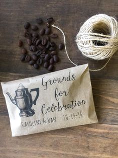 coffee beans, twine and ground for celebration