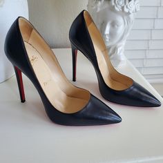 100% Authentic Christian Louboutin Calf Leather Black. Great Condition As I Didnt Wear Much Due To Wrong Sizing And Pain! I Kept Them Protected With A Sole Protector Which I Just Removed For This Sale. So Heels Are Practically Brand New. View Photos Of Tips As That Is The Only Sign Of Wear And Some Bubbling On Insole As Shownnin Photos. Size 37. These Have No Creases Of Use As Again I Only Worn Them 2-3 Max Before I Gave Up. Need To Refresh My Louboutin Closet With Bigger Size So I Am Selling Th Fun Beauty Products, Feminine Shoes, I Gave Up, Gorgeous Leather, Gave Up, Random Ideas, Complete Outfits, Elegant Hairstyles, Louboutin Shoes