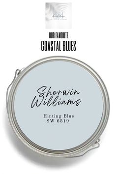 the logo for shewin williams's hunting blue sw 6110 is shown in white